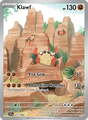 Klawf Scarlet &amp; Violet Pokémon TCG Illustration Rare 217