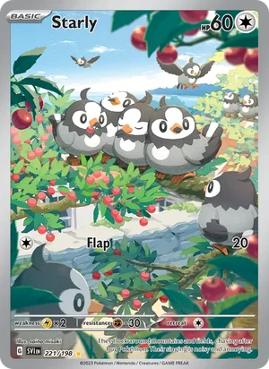 Starly Scarlet &amp; Violet Pokémon TCG Illustration Rare 221