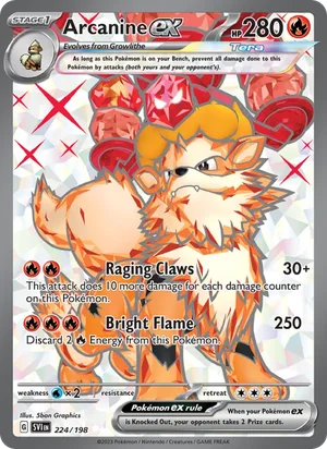 Arcanine ex Scarlet &amp; Violet Pokémon TCG Ultra Rare 224