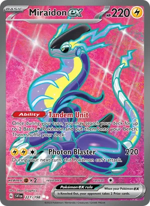 Miraidon ex Scarlet &amp; Violet Pokémon TCG Ultra Rare 227