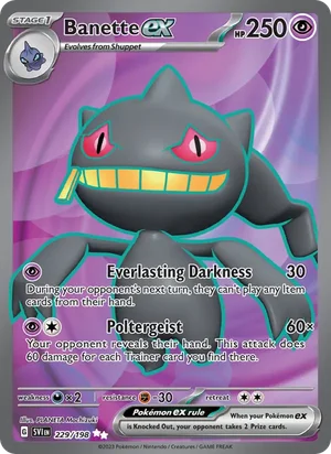 Banette ex Scarlet &amp; Violet Pokémon TCG Ultra Rare 229