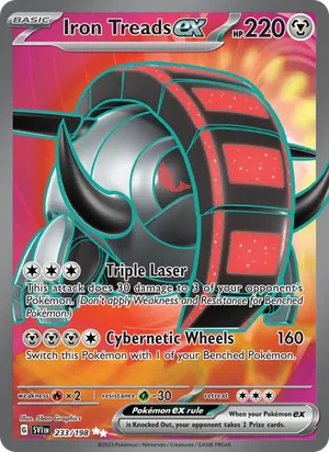 Iron Treads ex Scarlet &amp; Violet Pokémon TCG Ultra Rare 233