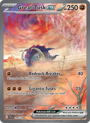Great Tusk ex Scarlet &amp; Violet Pokémon TCG Special Illustration Rare 246