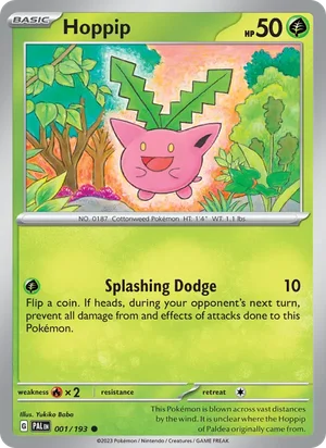 Hoppip 001/193 Common, Paldea Evolved Pokémon TCG card