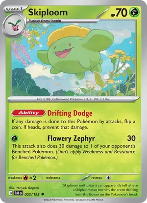 Skiploom 002/193 Uncommon, Paldea Evolved Pokémon TCG card