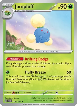 Jumpluff 003/193 Rare, Paldea Evolved Pokémon TCG card