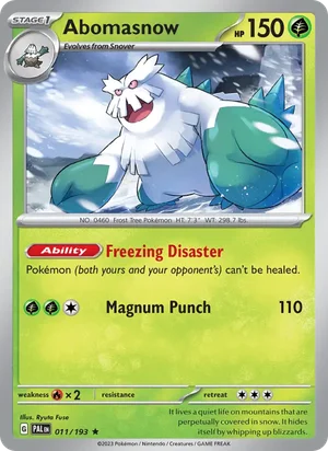 Abomasnow 011/193 Rare, Paldea Evolved Pokémon TCG card