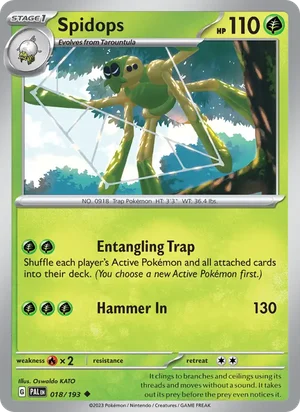 Spidops 018/193 Uncommon, Paldea Evolved Pokémon TCG card