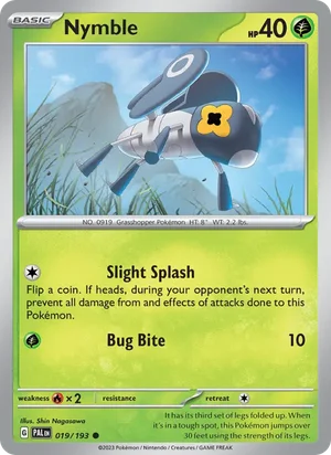 Nymble 019/193 Common, Paldea Evolved Pokémon TCG card
