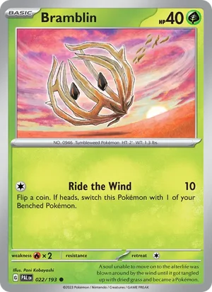 Bramblin 022/193 Common, Paldea Evolved Pokémon TCG card