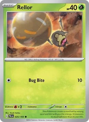 Rellor 025/193 Common, Paldea Evolved Pokémon TCG card