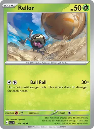 Rellor 026/193 Common, Paldea Evolved Pokémon TCG card