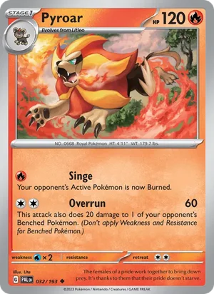 Pyroar 032/193 Uncommon, Paldea Evolved Pokémon TCG card