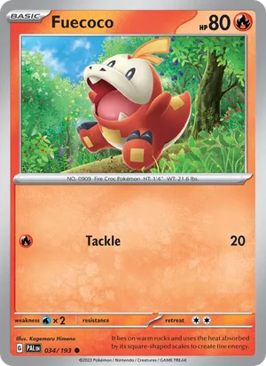 Fuecoco 034/193 Common, Paldea Evolved Pokémon TCG card