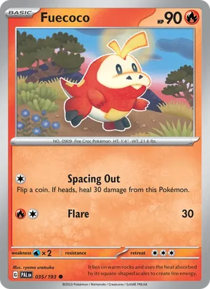 Fuecoco 035/193 Common, Paldea Evolved Pokémon TCG card