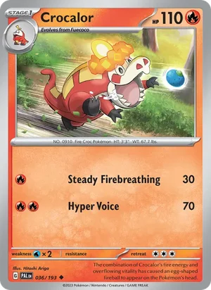 Crocalor 036/193 Uncommon, Paldea Evolved Pokémon TCG card