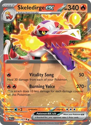 Skeledirge ex 037/193 Double Rare, Paldea Evolved Pokémon TCG card