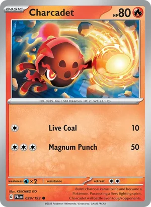 Charcadet 039/193 Common, Paldea Evolved Pokémon TCG card
