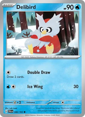 Delibird 046/193 Common, Paldea Evolved Pokémon TCG card