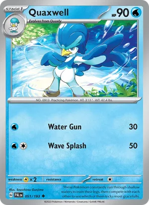 Quaxwell 051/193 Uncommon, Paldea Evolved Pokémon TCG card