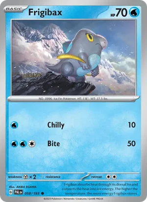 Frigibax 058/193 Common, Paldea Evolved Pokémon TCG card