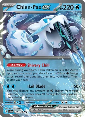 Chien-Pao ex 061/193 Double Rare, Paldea Evolved Pokémon TCG card