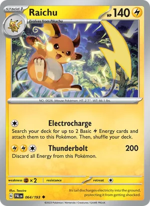 Raichu 064/193 Uncommon, Paldea Evolved Pokémon TCG card