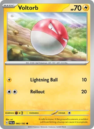 Voltorb 066/193 Common, Paldea Evolved Pokémon TCG card