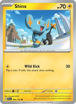 Shinx 069/193 Common, Paldea Evolved Pokémon TCG card