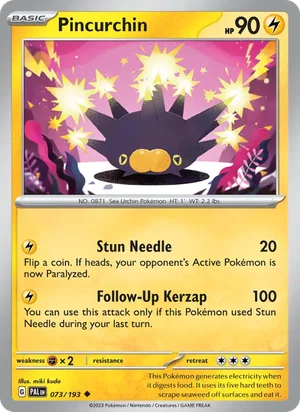 Pincurchin 073/193 Uncommon, Paldea Evolved Pokémon TCG card