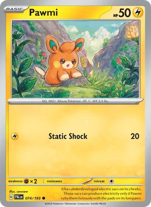 Pawmi 074/193 Common, Paldea Evolved Pokémon TCG card