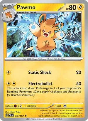 Pawmo 075/193 Uncommon, Paldea Evolved Pokémon TCG card