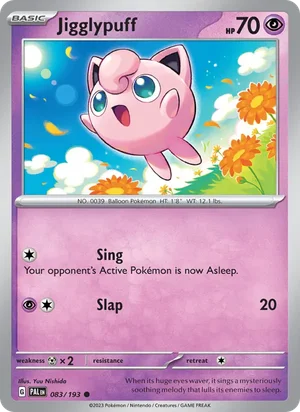 Jigglypuff 083/193 Common, Paldea Evolved Pokémon TCG card