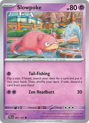 Slowpoke 085/193 Common, Paldea Evolved Pokémon TCG card