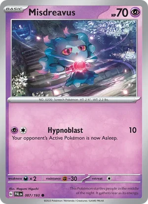 Misdreavus 087/193 Common, Paldea Evolved Pokémon TCG card