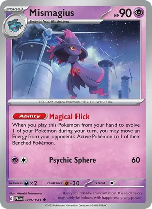 Mismagius 088/193 Uncommon, Paldea Evolved Pokémon TCG card