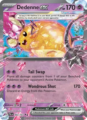 Dedenne ex 093/193 Double Rare, Paldea Evolved Pokémon TCG card