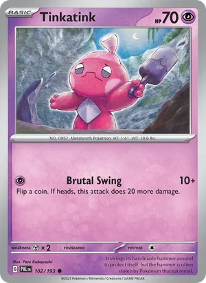 Tinkatink 102/193 Common, Paldea Evolved Pokémon TCG card