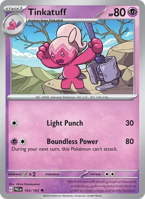 Tinkatuff 103/193 Uncommon, Paldea Evolved Pokémon TCG card