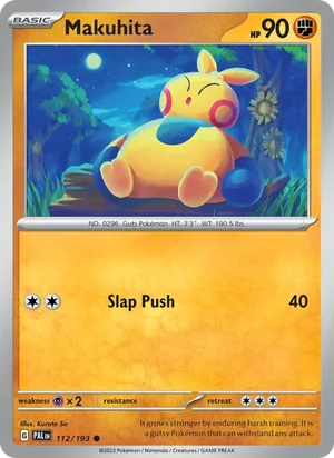 Makuhita 112/193 Common, Paldea Evolved Pokémon TCG card