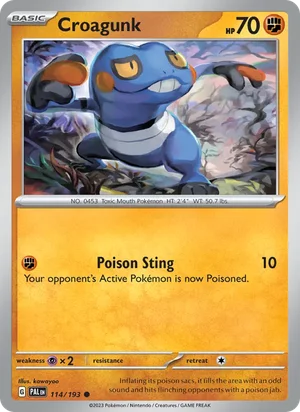 Croagunk 114/193 Common, Paldea Evolved Pokémon TCG card