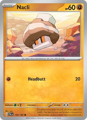 Nacli 120/193 Common, Paldea Evolved Pokémon TCG card