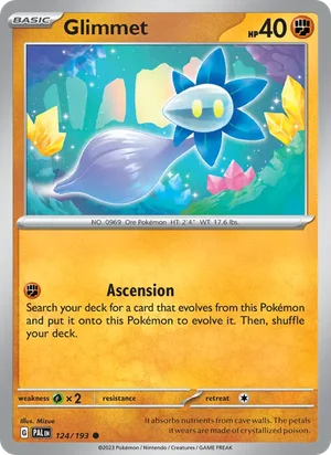 Glimmet 124/193 Common, Paldea Evolved Pokémon TCG card