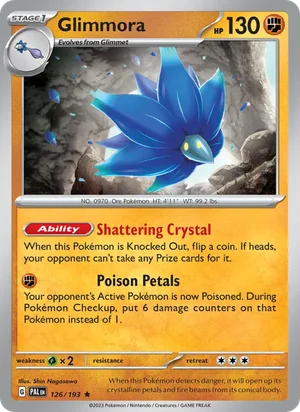 Glimmora 126/193 Rare, Paldea Evolved Pokémon TCG card