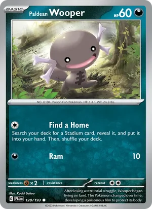 Paldean Wooper 128/193 Common, Paldea Evolved Pokémon TCG card