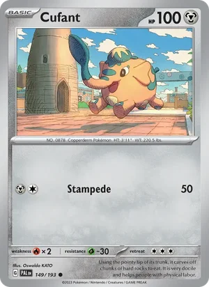 Cufant 149/193 Common, Paldea Evolved Pokémon TCG card