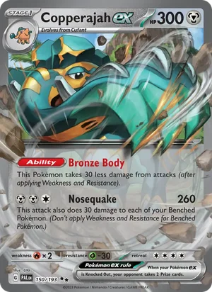 Copperajah ex 150/193 Double Rare, Paldea Evolved Pokémon TCG card