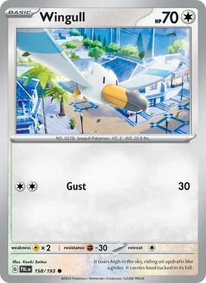 Wingull 158/193 Common, Paldea Evolved Pokémon TCG card