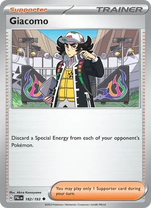 Giacomo 182/193 Uncommon, Paldea Evolved Pokémon TCG card