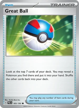 Great Ball 183/193 Common, Paldea Evolved Pokémon TCG card